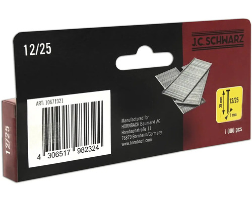 J.C. Schwarz nietjes 12/25, 1000 stuks