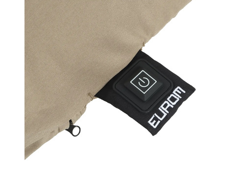 Detailopname van een product met aan- en uitknop en Eurom logo