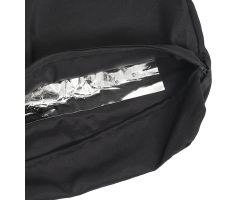 Zwarte tas met ritssluiting en thermo voering