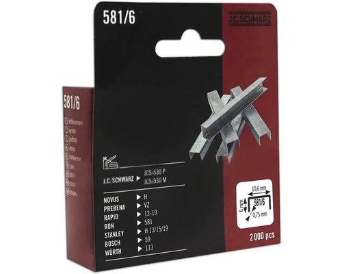 J C Schwarz nietjes type 581/6, 2000 stuks