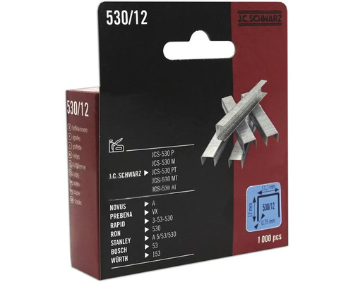 J.C. Schwarz nietjes type 530/12, verpakking van 1000 stuks
