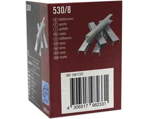 Verpakking met nietjes 530/8