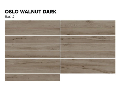 Tegels in donkere walnootlook, formaat 8x60