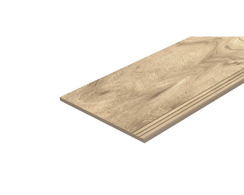 Houten traptrede met houtstructuur