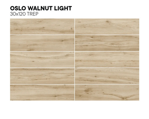 Houttegels in lichte walnootlook, formaat 30x120 cm