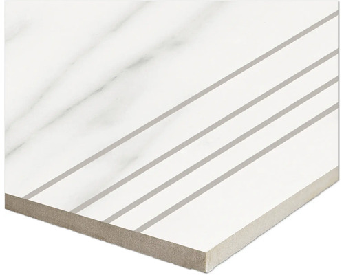 Witte tegel met streepmotief