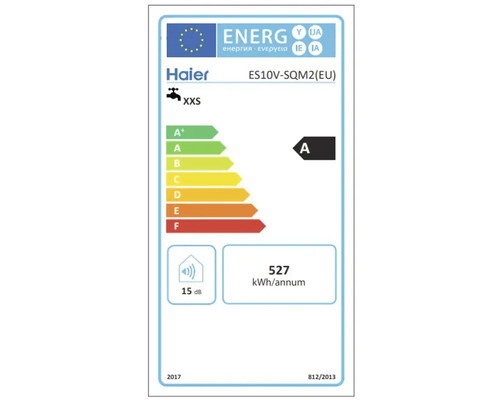 Haier energielabel ES10V-SQM2(EU) met energie-efficiëntieklasse A