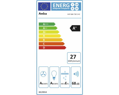 Amica energielabel KHF 684 730 S HC