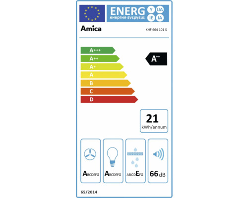 Amica energielabel KHF 664 101 S