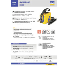 GYS Logo. Lasapparaat GYSMI 80P met invertertechnologie en accessoires.