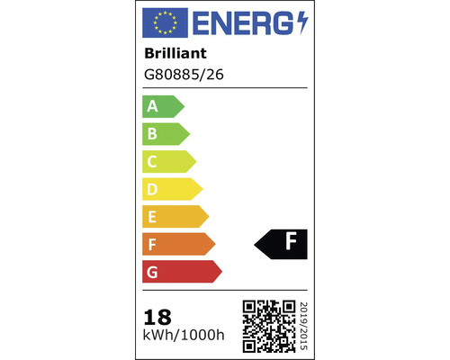 Brilliant energielabel G80885/26 met energie-efficiëntieklasse F