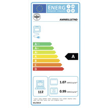 Energielabel voor La Germania oven AMN95L1ETND, energie-efficiëntieklasse A, volume 117 liter, verbruik 1.07 kilowattuur per cyclus.