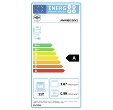 Europees energielabel voor La Germania oven AMN95I1EXV2 met La Germania Logo, klasse A, 117 liter, energieverbruik per cyclus.