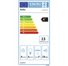 Amica energielabel voor FH 664 635 S met energie-efficiëntieklasse A plus plus, 13 kilowattuur per jaar en 59 decibel.