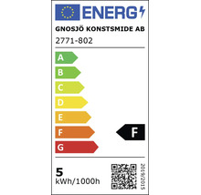 EU energie-efficiëntielabel voor Gnosjö Konstsmide AB model 2771-802, energieklasse F, energieverbruik 5 kilowattuur per 1000 uur.