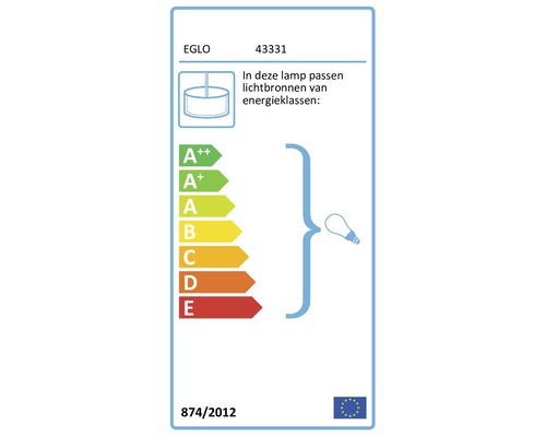 EGLO Hanglamp Wrington Ø 30 cm zwart