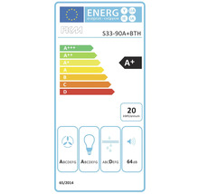 PKM energielabel S33-90A+BTH met energie-efficiëntieklasse A+