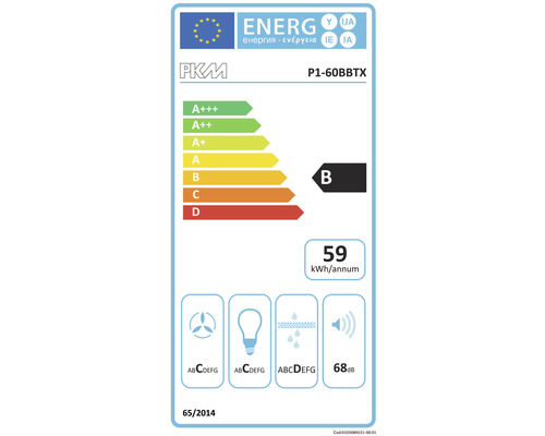 PKM P1-60BBTX energielabel