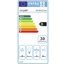 Energielabel voor Exquisit afzuigkap KH 60-8.2sw, energie-efficiëntieklasse B