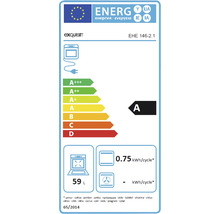 Energielabel voor Exquisit EHE 146-2.1 met energie-efficiëntieklasse A, stroomverbruik 0,75 kWh per cyclus en 59 liter inhoud
