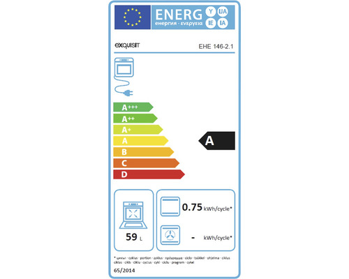 Exquisit energie-efficiëntielabel EHE 146-2.1 met energie-efficiëntieklasse A.