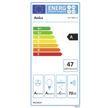 Amica energielabel met energie-efficiëntieklasse A en een jaarlijks energieverbruik van 47 kilowattuur