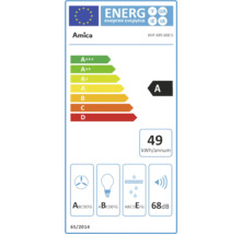 Amica energielabel KHF 695 600 S, energie-efficiëntieklasse A, energieverbruik 49 kilowattuur per jaar, geluidsemissie 68 decibel