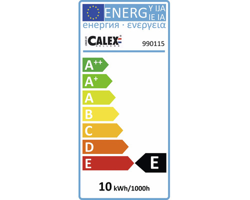 Calex energielabel met energie-efficiëntieklasse E