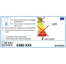 Energielabel met informatie over ingebouwde ledlichtbronnen en niet-vervangbare lamp, merk Konstsmide
