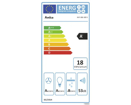 Amica energielabel KHF 686 600 S