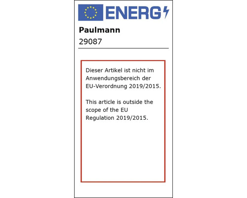 Paulmann Logo. Let op: dit artikel valt niet onder de EU-verordening 2019/2015.