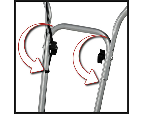 Detailopname van de Einhell tuinkar met kantelfunctie