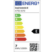 Energielabel van het bedrijf Gnosjö Konstsmide AB, productnummer 4793-870, energie-efficiëntieklasse E.
