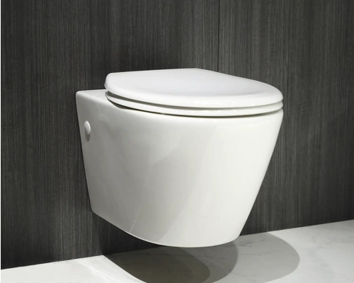 Wandcloset met gesloten toiletbril