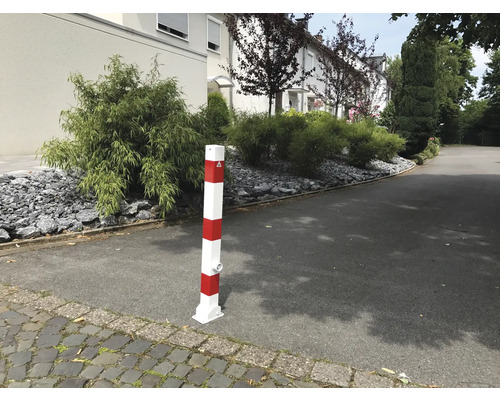 Wit-rode veiligheidspaal van staal voor verkeersveiligheid