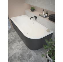 FORM&STYLE Half vrijstaand ligbad Sansibar links 80x180x60 cm wit/zwart