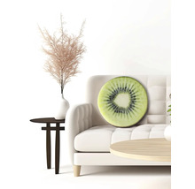 Decoratief interieur met bank en kussen in kiwi-design