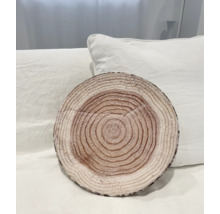 Rond decoratief kussen met boomstam schijf patroon