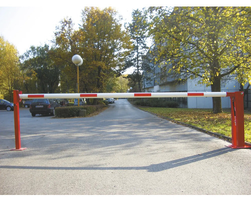 Parkeerbeugel met rood-witte strepen