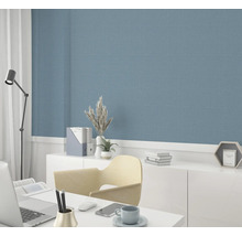 Kantoorinrichting met blauw vliesbehang