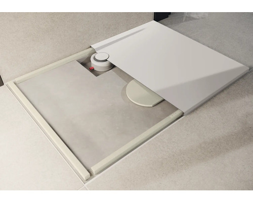 Douchebak met afvoer en montage-element