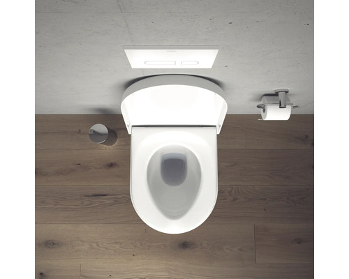 Hangtoilet met bedieningspaneel en toiletpapierhouder