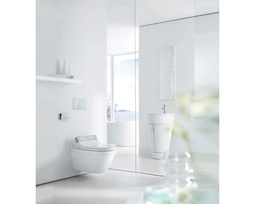 Moderne badkamer met wandcloset en wastafel