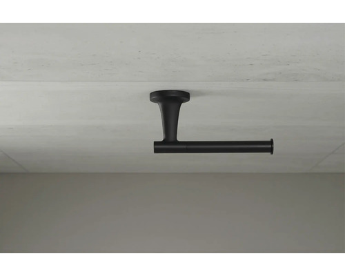 Zwarte toiletpapierhouder voor plafondmontage