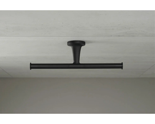 Zwarte plafondgemonteerde handdoekhouder