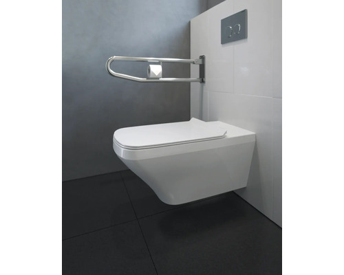 Moderne badkamer met wandcloset, handgreep en inbouwreservoir