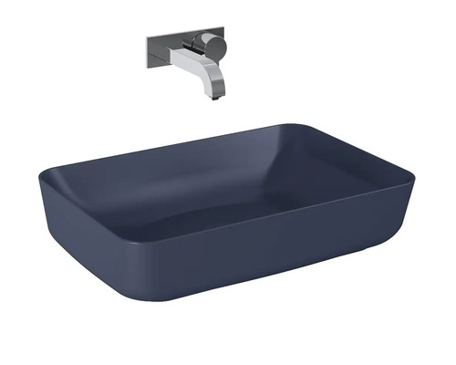 Rechthoekige opzetwastafel met kraan