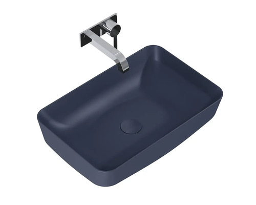 Rechthoekige keramische opzetwastafel met kraan