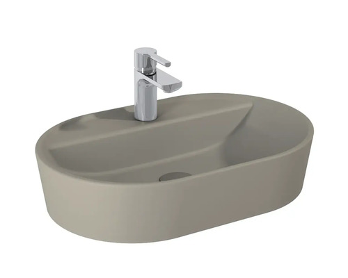 Opzetwastafel in ovale vorm met kraan
