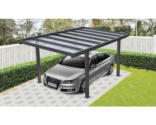 KONSTA Carport aluminium 15 m² zwart 297 x 492 cm